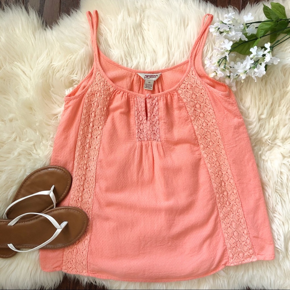 Arizona Jean Co. Coral Sleeveless Crochet Blouse